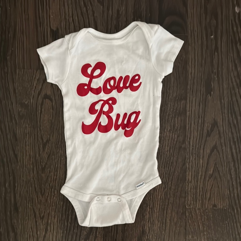 White 'Love Bug' Baby Onesie